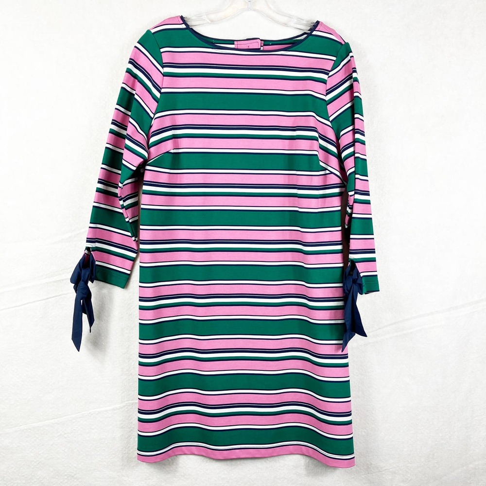 Draper James for Eloquii Dress Size 12 Striped Mini Dress Pink Green Preppy